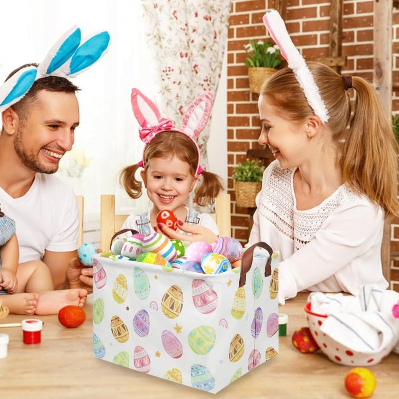 FXOCSHE FXOLCSHE Rectangular Easter basket,Laundry Hamper,Kids Toy Storage Basket for baby Bedroom,Kids Storage Bin,Toy Gift Organizerm,Home Decor(Love egg) - Image 2
